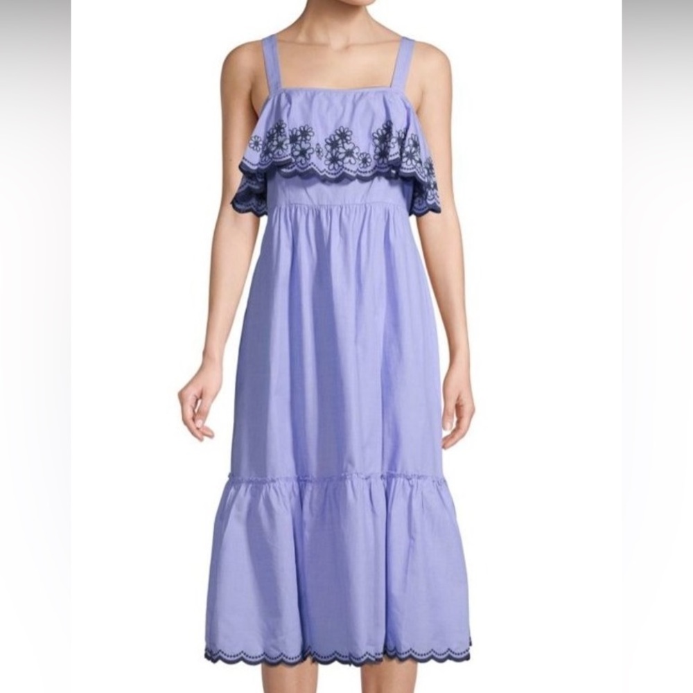 kate spade cotton flower embroidered midi dress